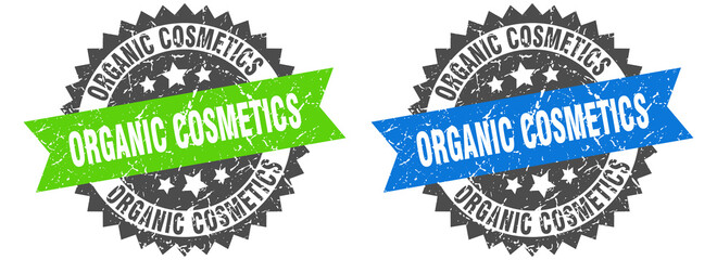 organic cosmetics band sign. organic cosmetics grunge stamp set