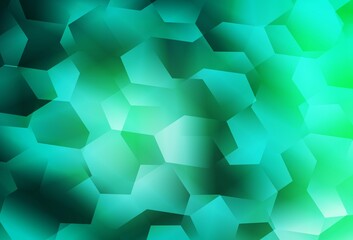 Fototapeta na wymiar Light Green vector background with set of hexagons.