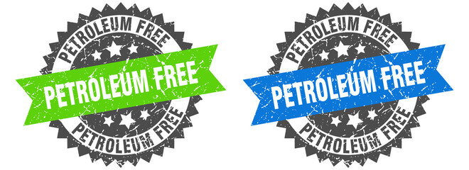 petroleum free band sign. petroleum free grunge stamp set