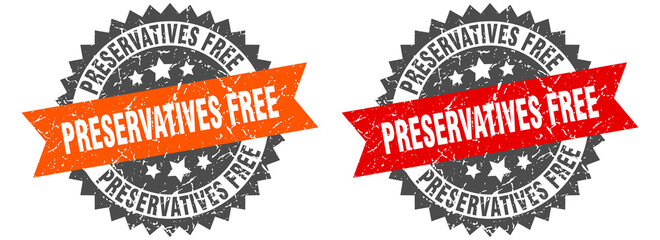 Obraz premium preservatives free band sign. preservatives free grunge stamp set