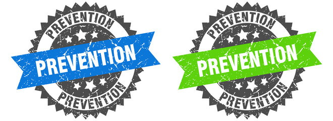 prevention band sign. prevention grunge stamp set