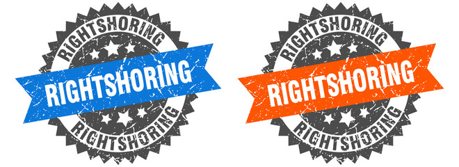 Obraz premium rightshoring band sign. rightshoring grunge stamp set
