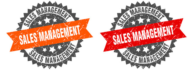 Obraz premium sales management band sign. sales management grunge stamp set