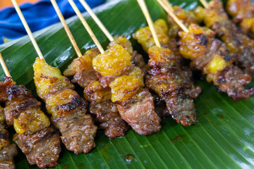 Thai beef skewer, street food