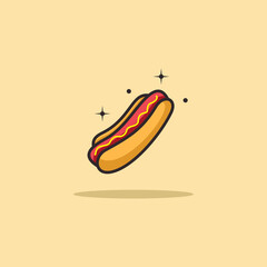 hotdog cute vector icon illustration