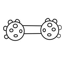 Single  toy for dogs. Equipment for pet care. Vector sketch in the Doodle style, isolated on a white background.