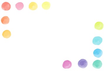 カラフルな水玉フレーム