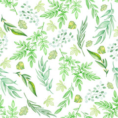 Naklejka na ściany i meble Watercolor seamless pattern, on an isolated background. Background for printing textiles, digital paper