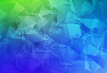 Obraz premium Light Blue, Green vector polygon abstract layout.