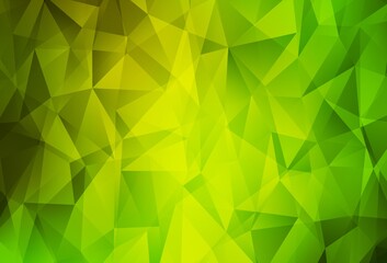 Light Green, Yellow vector abstract polygonal pattern.