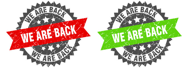 we are back band sign. we are back grunge stamp set