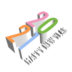 3D illustration of 2021, Happy new year concept