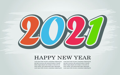Vector illustration of year 2021 banner