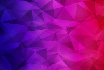Dark Purple, Pink vector gradient triangles texture.