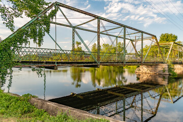 Reflection of a Bridge in small town Ontario landscape