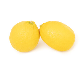 Yellow lemon citrus fruit whole and  half isolated on white background with clipping path.Yellow lemon citrus fruit whole  rip  isolated on white background with clipping path..