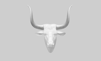 White bull's head as a symbol of 2021.