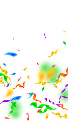 Fototapeta premium Streamers and confetti. Festive streamers tinsel a