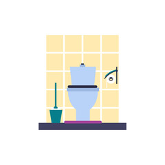 toilet in a flat style. vector. home interior 2d