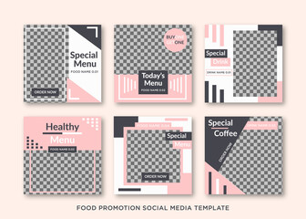 Food and restaurant promotion social media banner post collection template