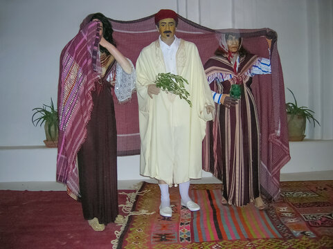 Guellala, Djerba, Tunisia - December 31, 2007: People going to Museum De Guellala