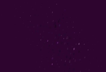 Light Purple, Pink vector pattern with music elements.