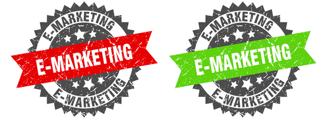 e-marketing band sign. e-marketing grunge stamp set