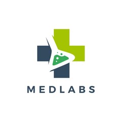 medical labs logo vector icon illustration