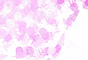 Light Pink vector abstract pattern with trees, branches.