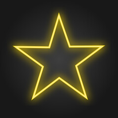 neon sign of five golden stars for decoration 