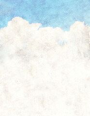 Grunge background with paper texture and clouds