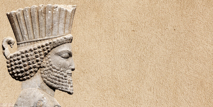 Bas-relief with assyrian warriors, Persepolis, Iran