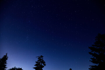 Fototapeta na wymiar Milky Way stars and starry skies photographed with long exposure.