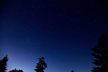 Milky Way stars and starry skies photographed with long exposure.