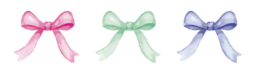 リボンの水彩イラスト