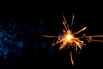Sparkler Fireworks with Abstract bokeh background