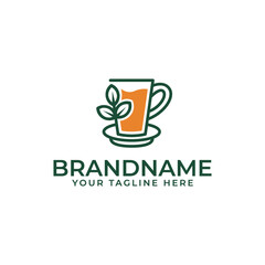 tea logo design with line art style