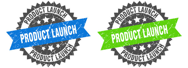 product launch band sign. product launch grunge stamp set