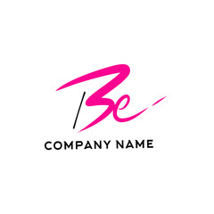 Initial Be beauty monogram and elegant logo design