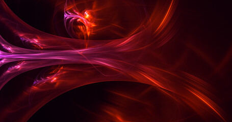 3D rendering abstract red fractal light background