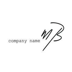 Initial mb beauty monogram and elegant logo design