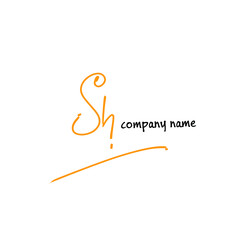 Obraz premium Initial sh beauty monogram and elegant logo design