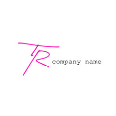 Initial TR white beauty monogram and elegant logo design