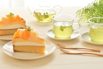 フルーツケーキ　ハーブティー
