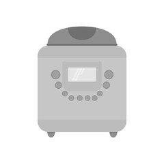 Multicooker, flat style kitchen appliance, food preparation equipment, multi-purpose kitchen appliances in shades of gray