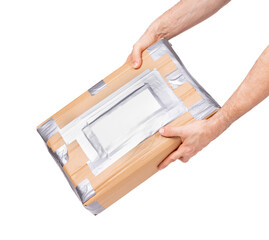 Receiving a package, blank label