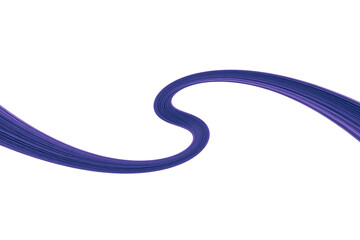 Swirled long purple hair strand on white, isolated