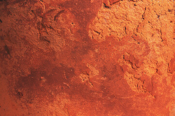 Close up antique decorative clay vases background.