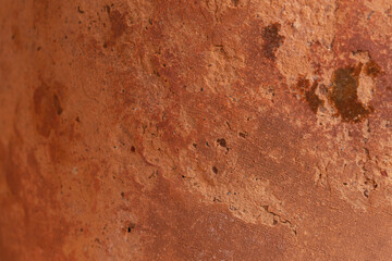 Antique decorative clay vases background. Horizontal image.