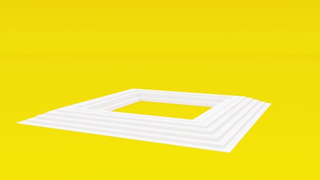 3d abstract geometric endless motion design, loop animation moving yellow cubes